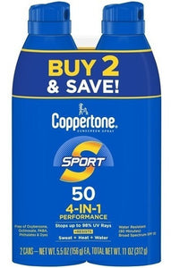 2 Protector Solar Sport  Niños Y Adultos Spf 50 Coppertone