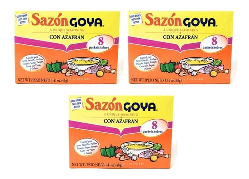 Sazón Goya Con Azafrán 119 Gr 3 Pack