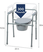 Cargar imagen en el visor de la galería, Drive Medical Inodoro De Acero Plegable Portátil