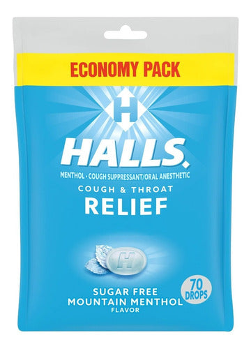 Halls Relief Menthol Sugar Free 70 Pastillas 2 Pack