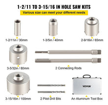 Cargar imagen en el visor de la galería, Kit De Brocas Pasamuros Sacabocas Concreto 30-100mm