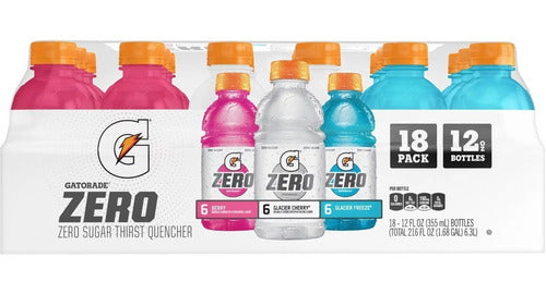 Gatorade Zero Sugar 3 Sabores 18 Piezas 2 Cajas