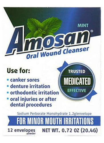 Enjuague Oral Antiséptico Amosan, 1,2 Gr Perborato Sodio