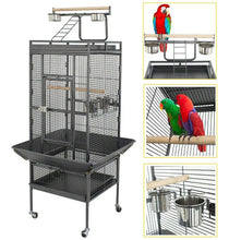 Cargar imagen en el visor de la galería, Jaula Grande Negra Ave Pájaro Loro Guacamayo Envió Gratis
