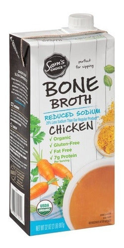 Caldo De Huesos Pollo Broth Reducido En Sodio 907ml 3 Pack
