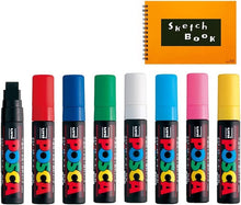 Cargar imagen en el visor de la galería, Plumones Posca Punta Gruesa Cuadrada Pc-17k 8 Colores