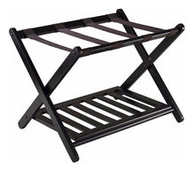 Cargar imagen en el visor de la galería, Porta Equipaje Maleta Rack Madera Equipaje Espresso Hoteles