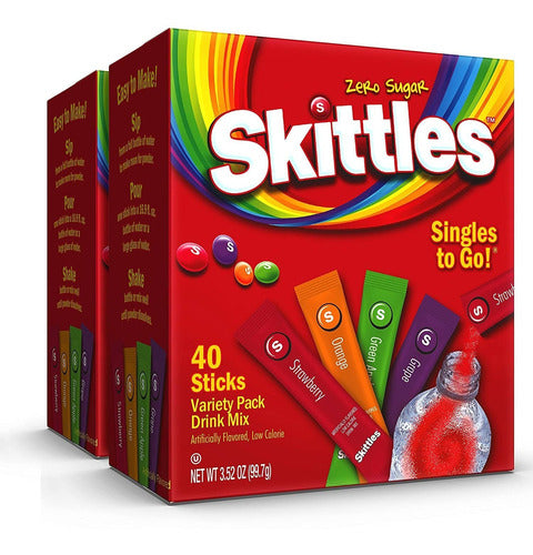 Concentrado Polvo Sin Azúcar Skittles Singles To Go! 80 Pzs