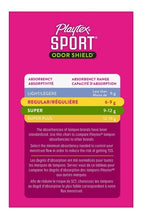 Cargar imagen en el visor de la galería, Playtex Sport Tampones Regular Super No Olor No Fugas 32 Uds